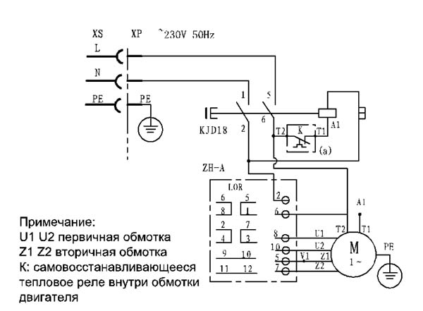 Схема електрична комбинированного верстата WM1921